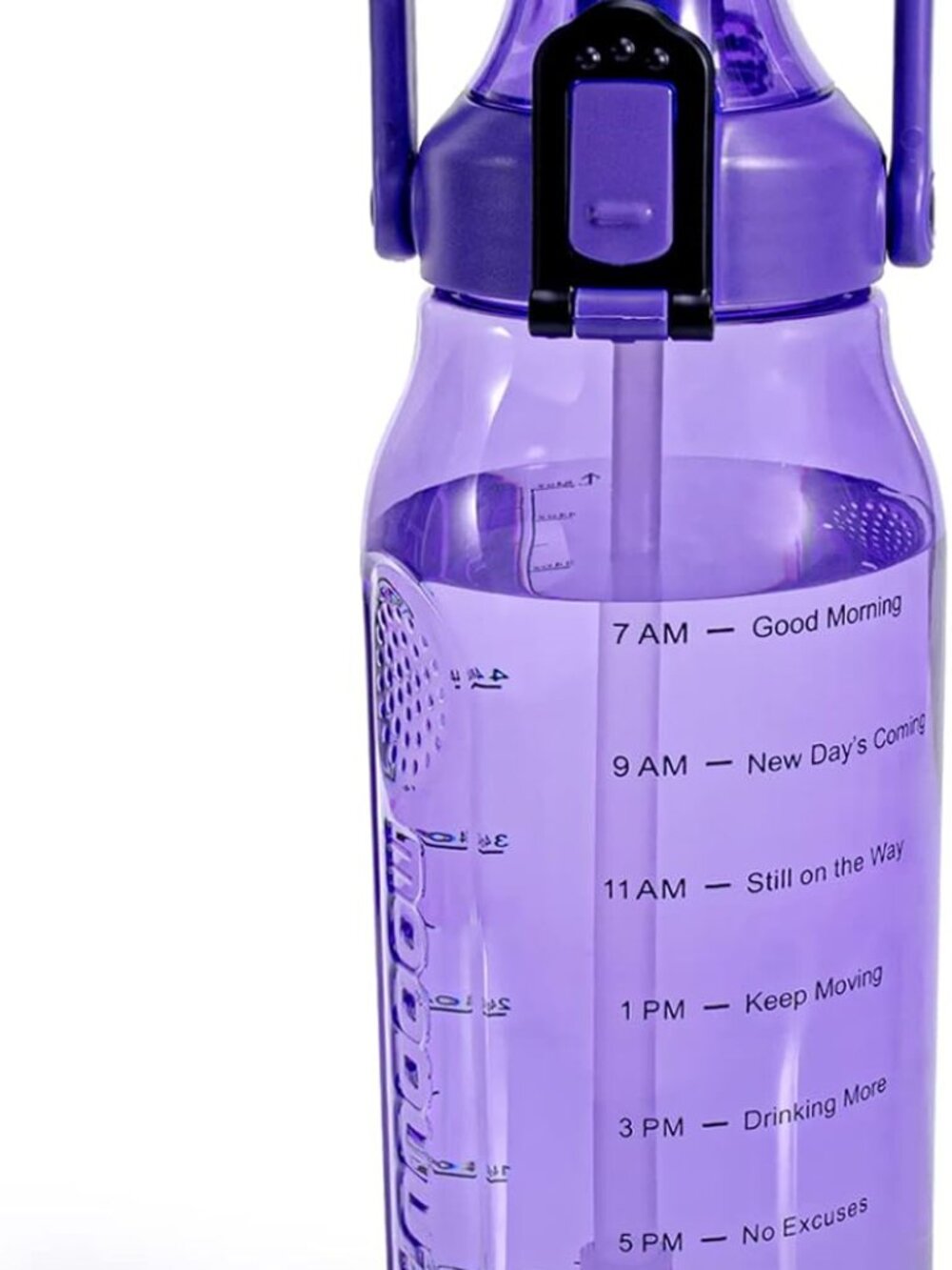 Half Gallon/64oz Water Bottle with Straw Bran New (Purple) - Picture 3 of 7